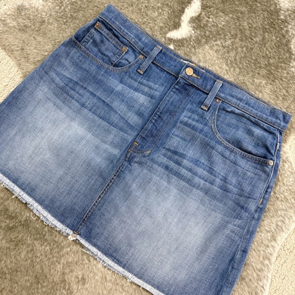 Madewell Denim Frayed Hem Skirt - Picture 3 of 12
